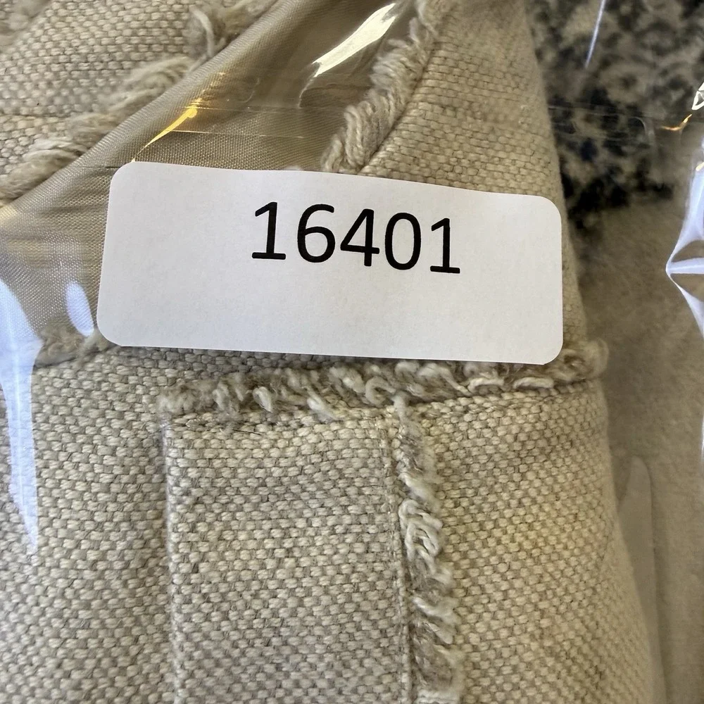 Michael Kors Vest‎ Womens Size 8 Beige Linen Cotton Blend Twill Frayed Trim